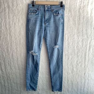 Agolde Women's Sophie Blue Light Wash Mid-Rise Ripped Ankle Skinny Jeans Size 27